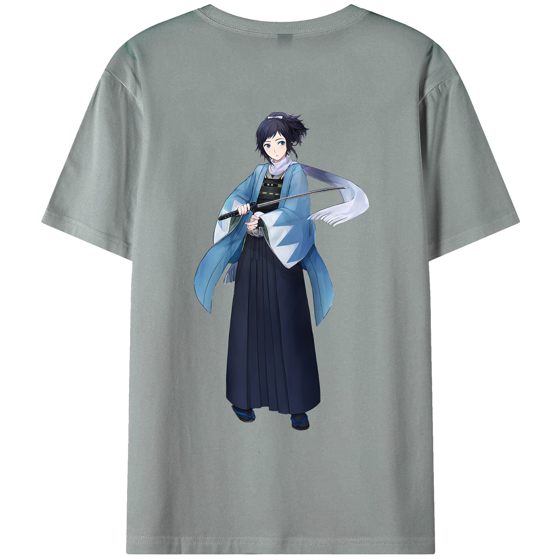 （画像用） 刀剣乱舞 Touken Ranbu 綿100％ メンズ半袖Tシャツ（バックプリント） 通気性